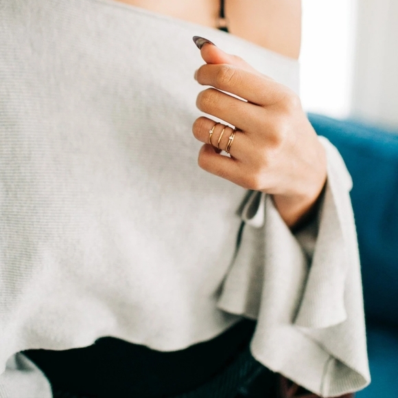 Clear Cubic Zirconia Stacker Ring Size 7 - Picture 4 of 5